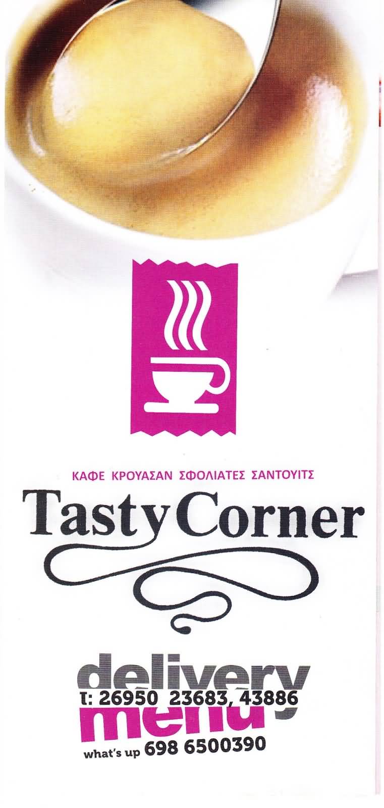 Tasty Corner takeaway menu page 1