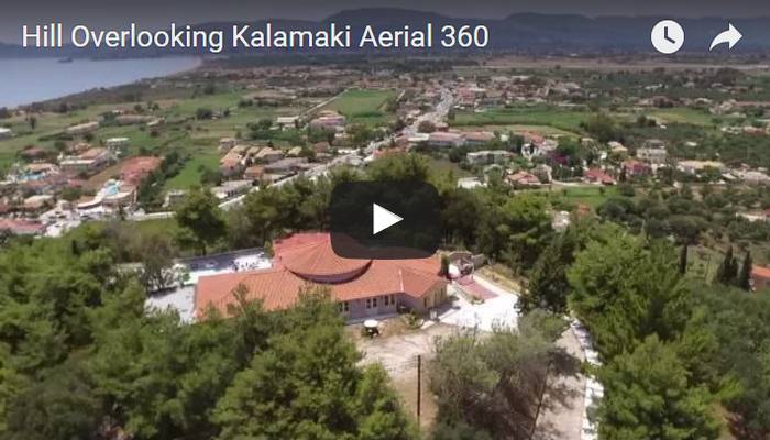 Hill Overlooking Kalamaki Aerial 360 Video