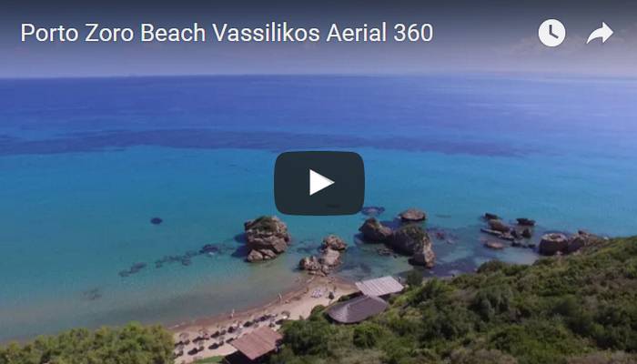 Porto Zoro Beach Vassilikos Aerial 360 Video