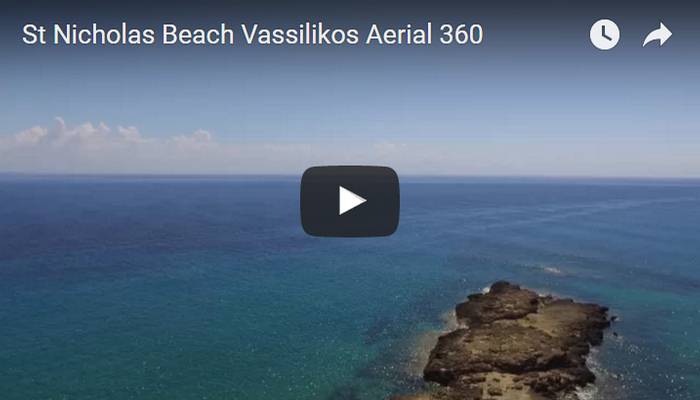 St Nicholas Beach Vassilikos Aerial 360 Video